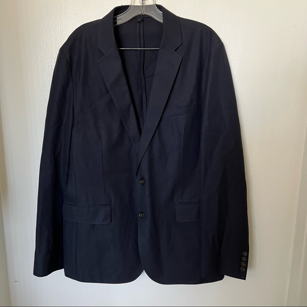 J. Crew Men’s Ludlow Suit Jacket navy blue cotton/wool blend slim fit
